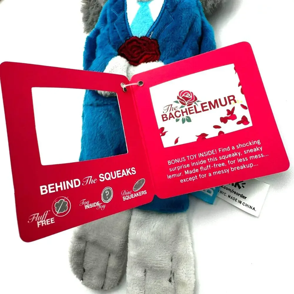 BARK BOX | NEW Bachelemur Medium Plush Dog Toy‎ Disc Squeaker Bonus Toy Inside